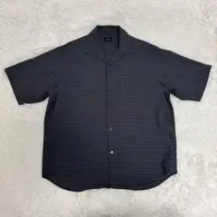 【美品】グリーンレーベルリラクシング　オープンカラーシャツ　ダークグレー　S