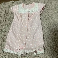 ピンク花柄ロンパース 70cm