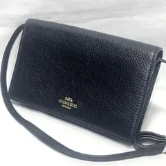 ☆美品 COACH F30256 レザー ショルダーウォレット ハンドバッグ 黒