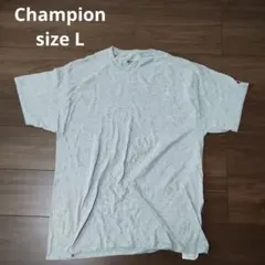 古着 Champion 半袖Tシャツ ワンポイント グレー Lサイズ