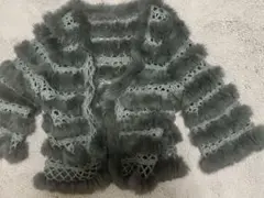 グレー ファー カーディガン羽織り