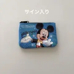 ディズニーリゾート ミッキー パークチケット柄 ポーチ サイン入り