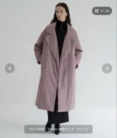 CLANE COLOR DOWN CHESTER COAT ピンク　1サイズのサムネイル