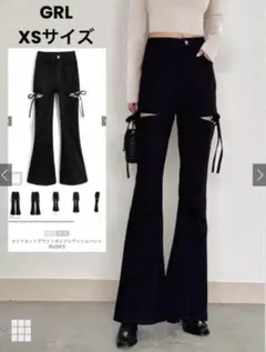 GRL グレイル サイドカットアウトリボンフレアツイルパンツ fo2241 XSのサムネイル