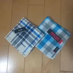 DKNY MYCOT チェック柄 タオルハンカチ 2点セット