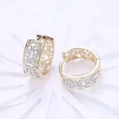 ゴールドピアス フープ プラチナ ハワイ産 k18 18金 ハワイアンジュエリー