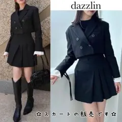 ダズリン タック フレア ボンディング ミニ スカート ブラック