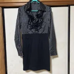 CECIL McBEE ドット柄 ミニワンピース 長袖