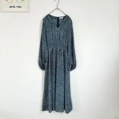 フレイアイディー　ヴィンテージナローワンピース　ウエストシャーリング　花柄