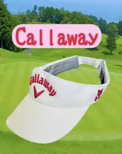 キャロウェイ★Callaway バイザー　レディース　白　ピンク