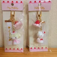 サンリオ いちごホイップケーキ キーホルダー ハローキティ マイメロディ