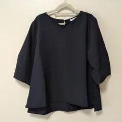 ネイビー ポリエステルシャツ Mサイズ