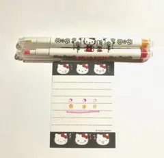 サンリオ♡平成レトロお花♡キティフェイス型スタンプ×ペン　２個　１９９９年