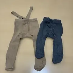 ベビータイツ2点セット（グレー・ベージュ）