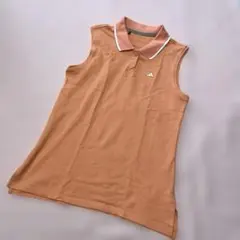 出品終了間近adidasレディース ゴルフノースリーブ ポロシャツ オレンジXS