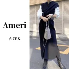 アメリ　アメリヴィンテージドッキングシャツドレス　レイヤードリブニットワンピース