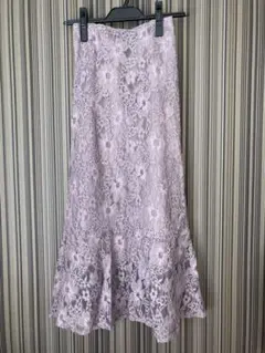 格安★GRL ハイウエストレースマーメイドスカート フラワー花柄 タイト フレア