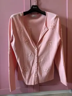 Austin Reed ピンク 花柄刺繍 カーディガン