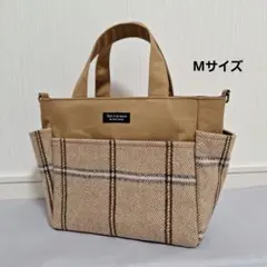 ウール起毛&帆布サイドポケットトートバッグMサイズ
