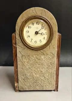 精工舎 ウランガラス置き時計 アンティーク 骨董品 ロマンレトロ