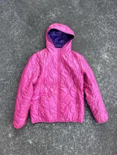 00s Old UNIQLO ピンク ダウンジャケット 短丈Y2K リバーシブル