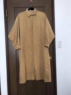 コーデュロイ　ロングシャツワンピース