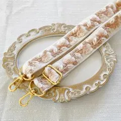 再販☆スマホショルダーストラップ／インド刺繍リボン／ハンドメイド／ホワイト