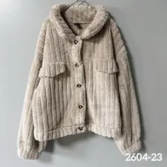 【大人気】SHEIN シーイン ボアジャケット もこもこ L ベージュ完売品