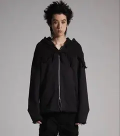 【GRANCY】25aw:ニットレイヤードデザインジップフーディ