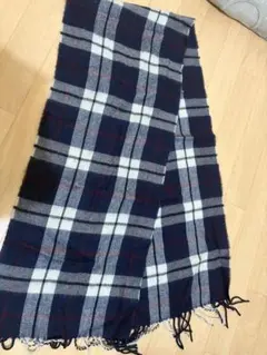 チェック柄マフラー ネイビー