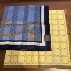 CELINE ハンカチ 2枚セット マカダム チェーン柄