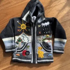 KITZO ALPEN 刺繍デザイン フード付きパーカー サイズ2 ニットです。