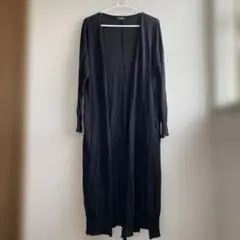 Plantation＊ コットン ロングカーディガン　黒