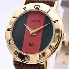 【稼働/新品電池】GUCCI 3000L インターロッキング グリーン ローマン 稼働/新品電池】GUCCI 3000L インターロッキング グリーン ローマン
