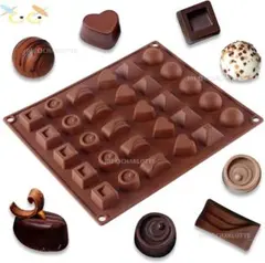 【6種×5列】シリコン製 チョコレートモールド クッキー ケーキ型抜きお菓子金型のサムネイル