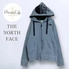 【ザノースフェイス】フルジップパーカー 長袖 裏起毛 ビッグロゴ 古着 フェード