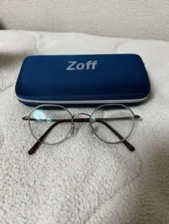 Zoff メタルフレーム 八角形メガネ ケース付