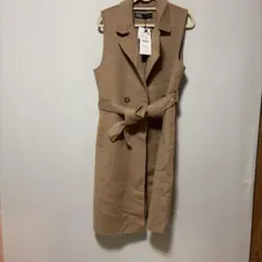 ZARA ベージュ ロングベスト・ジレ Mサイズ 未使用