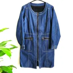 デニム ノーカラーコート　Mサイズ デニムジャケット