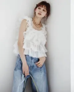 anuke Mesh Frill Camisole メッシュフリルキャミ - メルカリ
