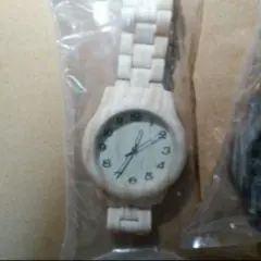 木製風時計　電池入(樹脂製です)　おしゃれ　大人気