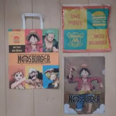 ONE PIECE × MOS BURGER クリアファイル ハンドタオル