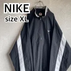 ナイキ 90s 銀タグ 刺繍ロゴ ハーフジップ ナイロンプルオーバー ジャケット