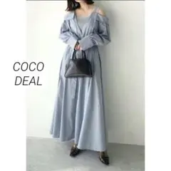 COCO DEAL ココディール ニットレイヤー　スリットシャツフレアワンピース
