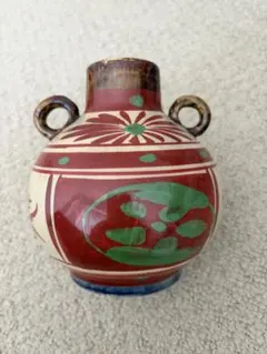 陶器ヤチムン赤絵琉球焼 手描き 工芸品