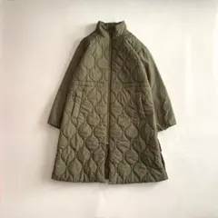 Ray BEAMS　24AW　キルティング スタンドカラー コート　オリーブ