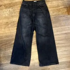 Regen Glanz デニム ワイドパンツ ブラック
