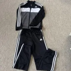 adidas ジャージセット 140サイズ 黒 グレー