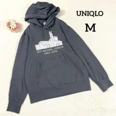 【ユニクロ】長袖 スウェットパーカー (Ｍ) ダークグレー ゆったり