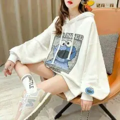 レディース パーカー クッキーモンスター セサミストリート トップ